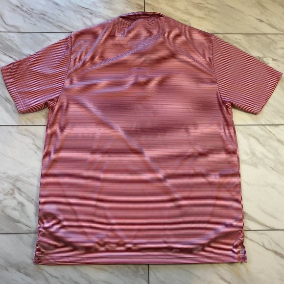 Wendy's Barco Red White Striped Employee Uniform Polo Performance Large L - Picture 3 of 6